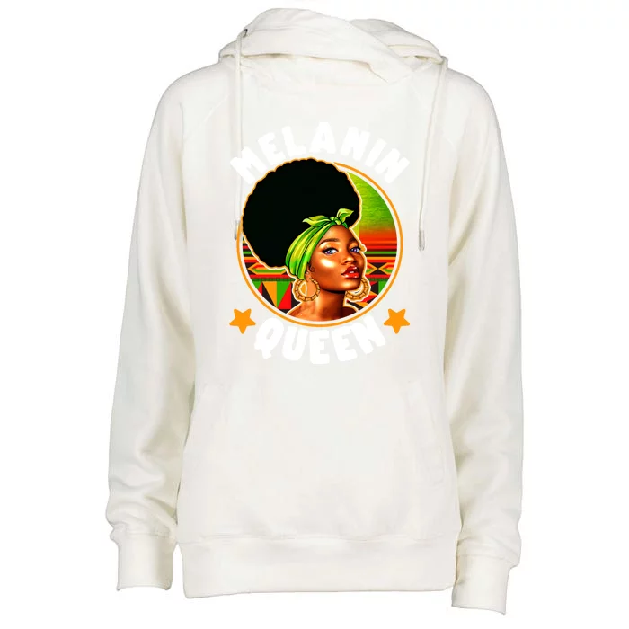 Juneteenth Melanin Queen Black History Month Mother's Day Gift Womens Funnel Neck Pullover Hood