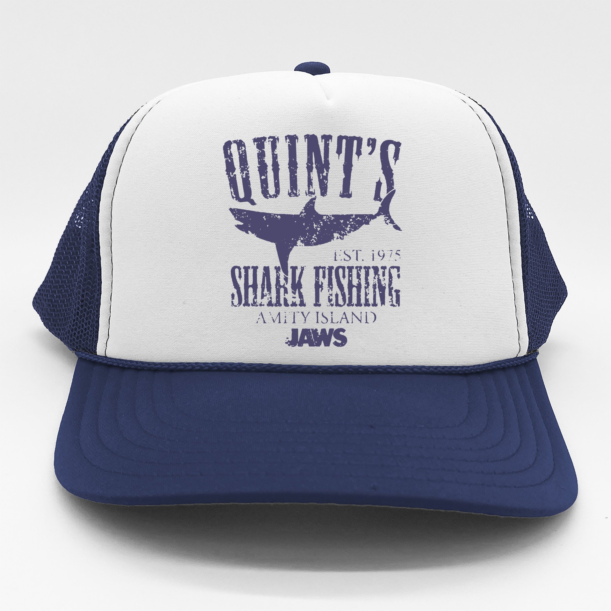  Quints Shark Fishing Hat - retro movie hat, vintage style  trucker hats, classic 70s snapback, 1970s horror film gifts : Handmade  Products