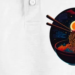 Japanese Moon Ramen Graphic Neon Retro Anime Noodles Art Dry Zone Grid Performance Polo