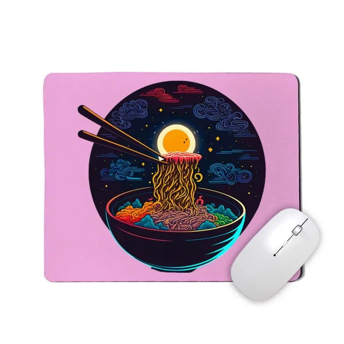 Japanese Moon Ramen Neon Mousepad