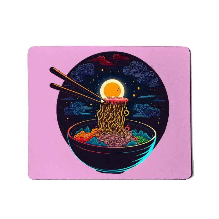 Japanese Moon Ramen Neon Mousepad