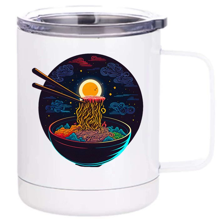 Japanese Moon Ramen Neon Front & Back 12oz Stainless Steel Tumbler Cup