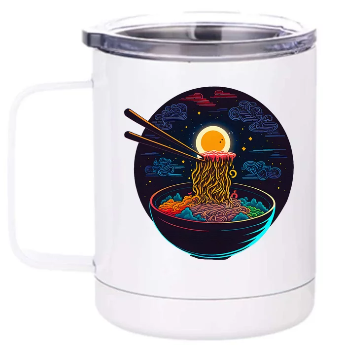 Japanese Moon Ramen Neon Front & Back 12oz Stainless Steel Tumbler Cup