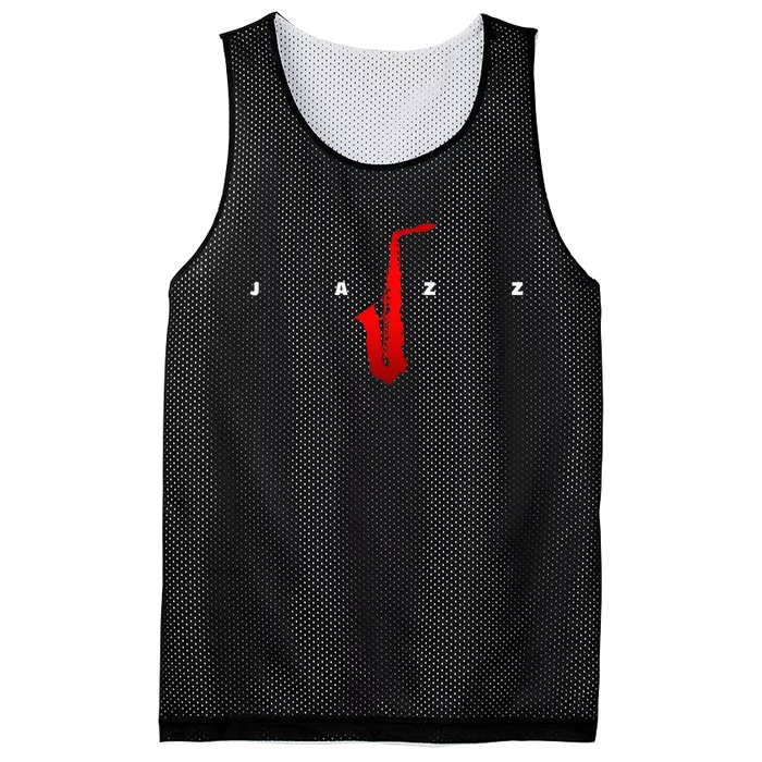 Jazz Music Saxophone Mesh Reversible Basketball Jersey Tank