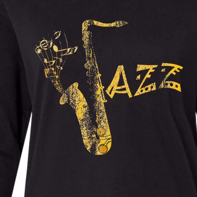 Jazz Musician Saxophonist Gift Saxophone Womens Cotton Relaxed Long Sleeve T-Shirt