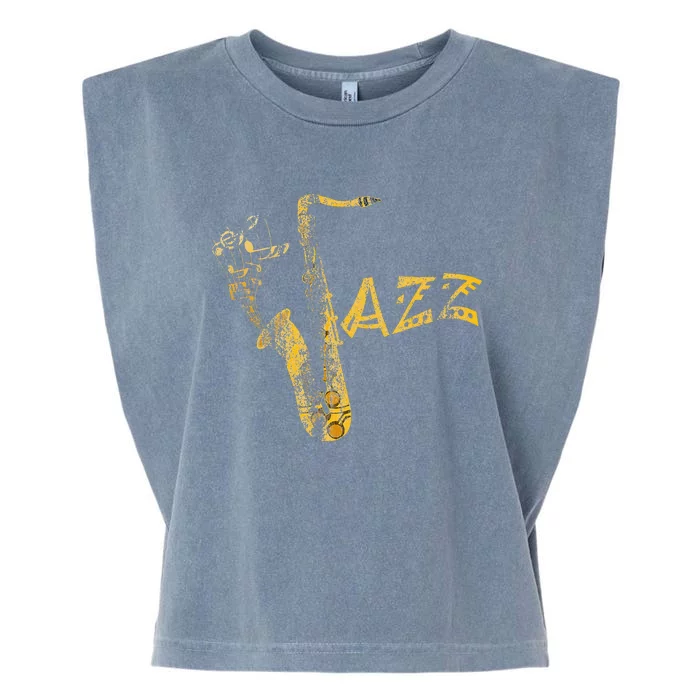 Jazz Musician Saxophonist Gift Saxophone Garment-Dyed Women's Muscle Tee