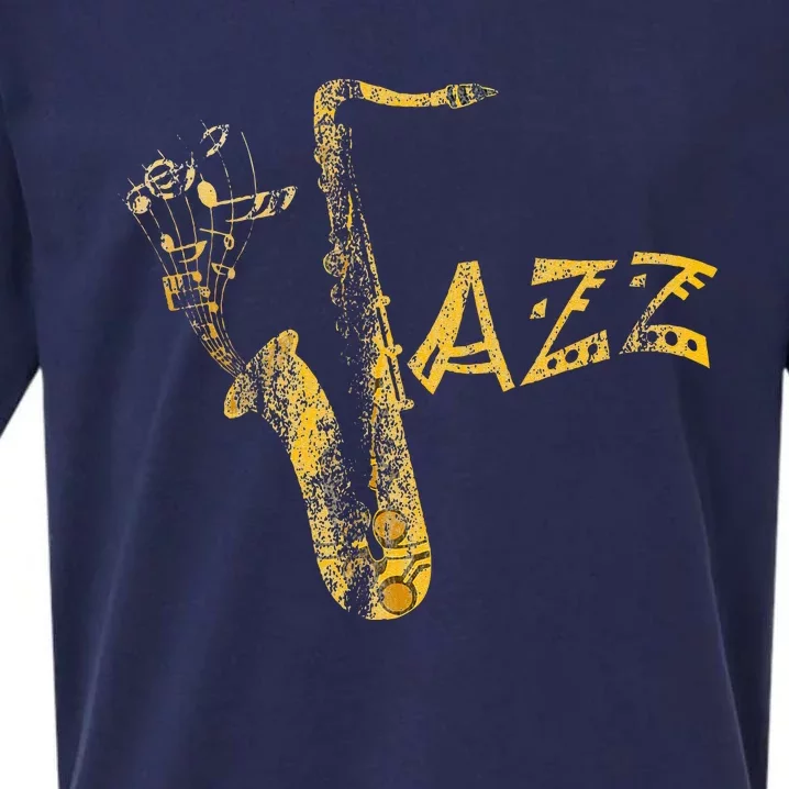 Jazz Musician Saxophonist Gift Saxophone Sueded Cloud Jersey T-Shirt