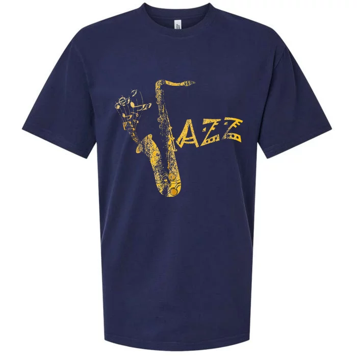 Jazz Musician Saxophonist Gift Saxophone Sueded Cloud Jersey T-Shirt