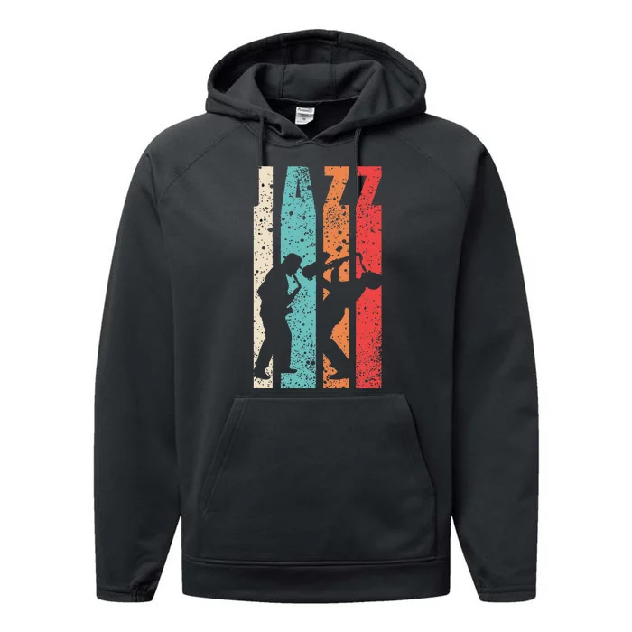 Jazz Musician Saxophonist Trumpetist Sax Trumpet Player Performance Fleece Hoodie