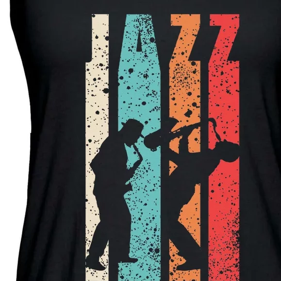 Jazz Musician Saxophonist Trumpetist Sax Trumpet Player Ladies Essential Flowy Tank