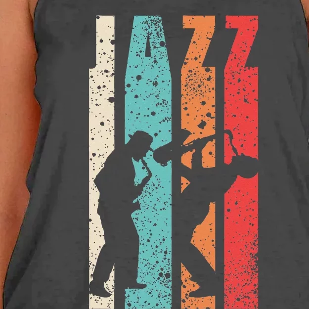 Jazz Musician Saxophonist Trumpetist Sax Trumpet Player Women's Knotted Racerback Tank