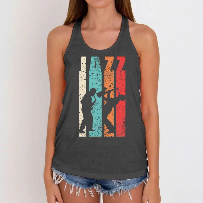 Jazz Musician Saxophonist Trumpetist Sax Trumpet Player Women's Knotted Racerback Tank