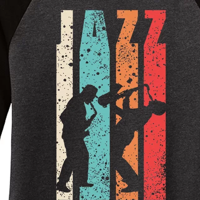 Jazz Musician Saxophonist Trumpetist Sax Trumpet Player Women's Tri-Blend 3/4-Sleeve Raglan Shirt