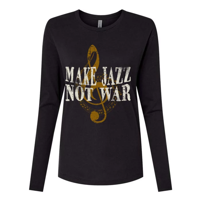 Jazz Music Saxophone Trumpet Gift Womens Cotton Relaxed Long Sleeve T-Shirt