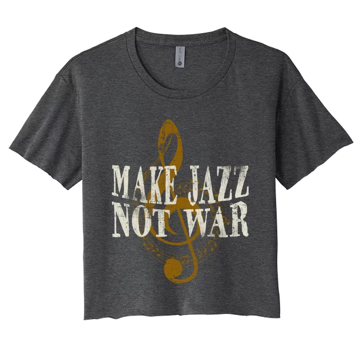 Jazz Music Saxophone Trumpet Gift Women's Crop Top Tee