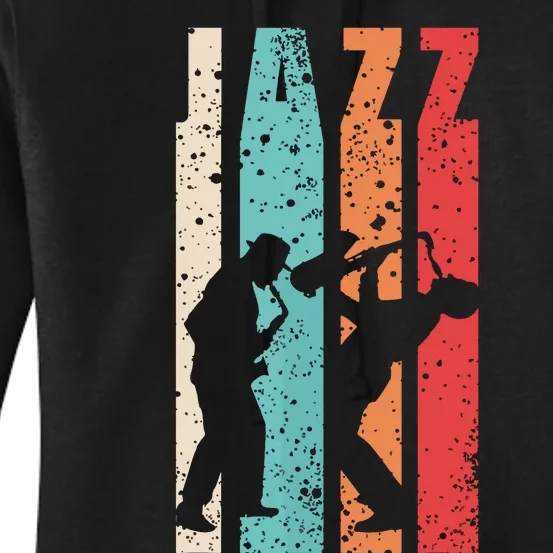 Jazz Musician Saxophonist Trumpetist Sax Trumpet Player Women's Pullover Hoodie