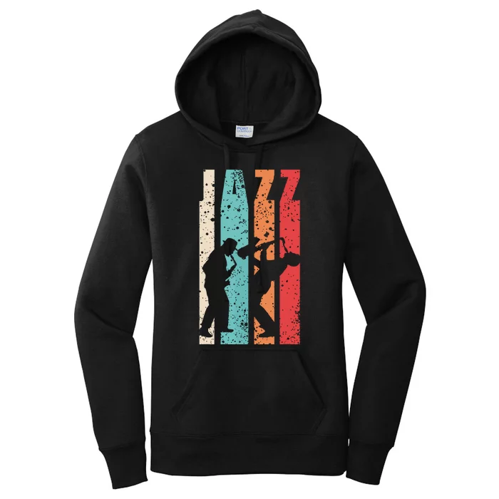 Jazz Musician Saxophonist Trumpetist Sax Trumpet Player Women's Pullover Hoodie