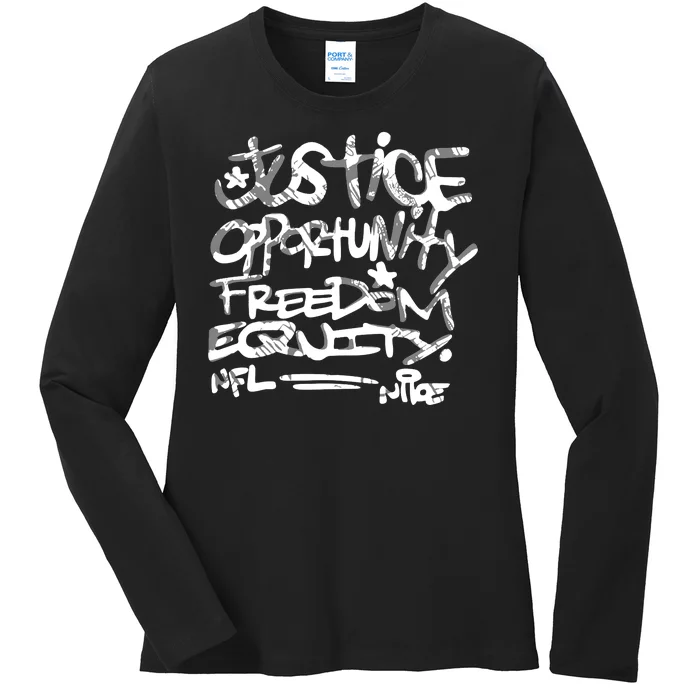 Justice Mike Tomlin Opportunity Equity Freedom Ladies Long Sleeve Shirt