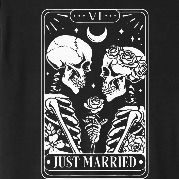 Just Married The Lovers Skeleton Couple Matching ChromaSoft Performance T-Shirt