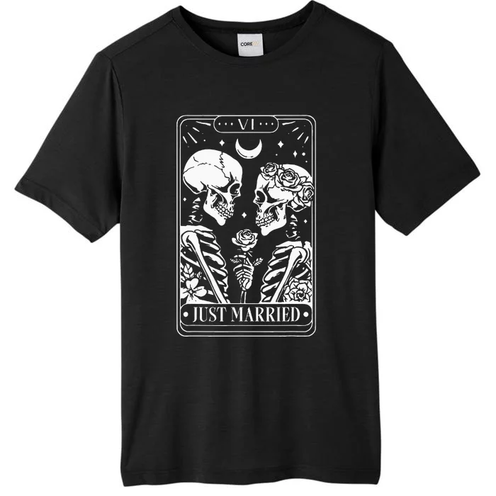 Just Married The Lovers Skeleton Couple Matching ChromaSoft Performance T-Shirt