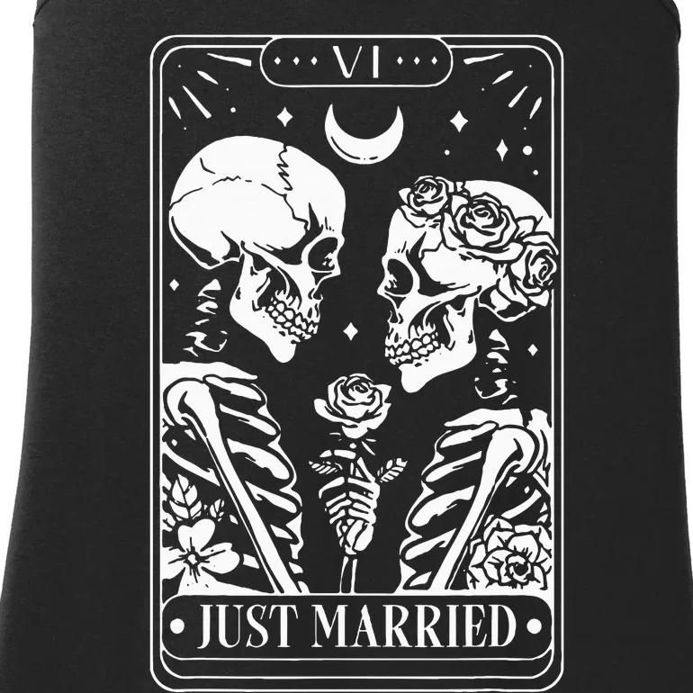 Just Married The Lovers Skeleton Couple Matching Ladies Essential Tank