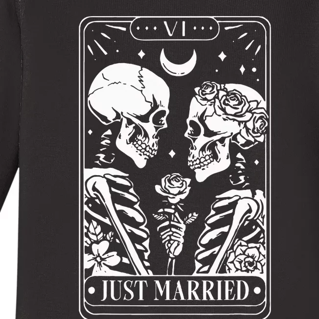 Just Married The Lovers Skeleton Couple Matching Baby Long Sleeve Bodysuit