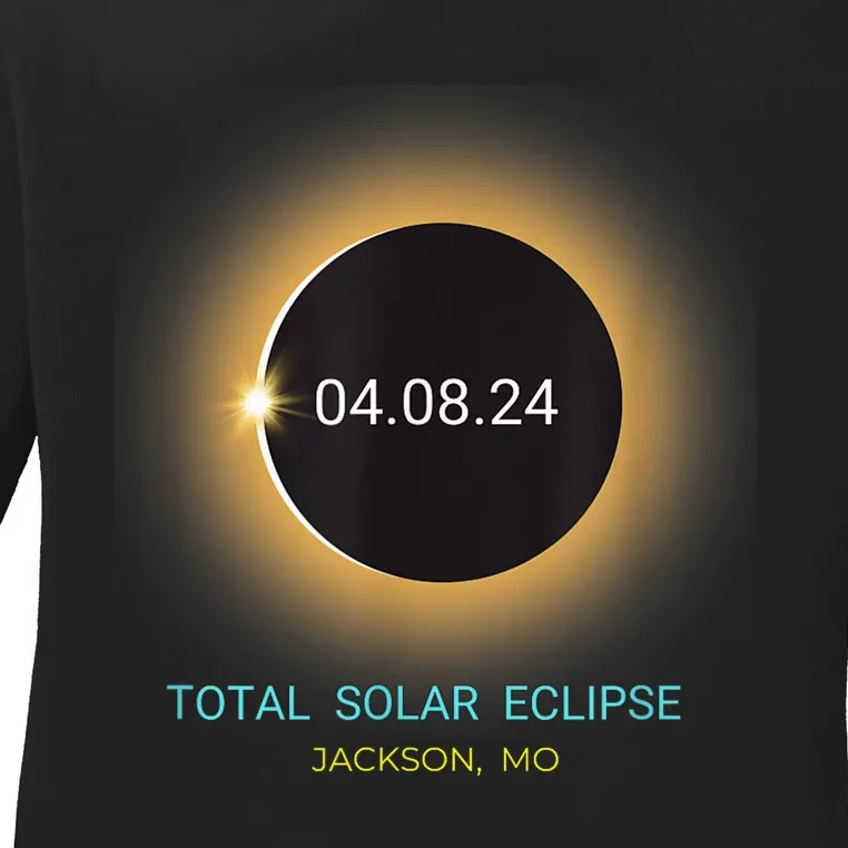 Jackson Mo Total Solar Eclipse 04/08/24 Missouri Souvenir Ladies Long Sleeve Shirt