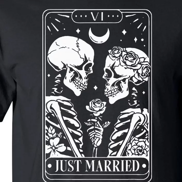 Just Married The Lovers Skeleton Couple Matching Halloween Tall T-Shirt