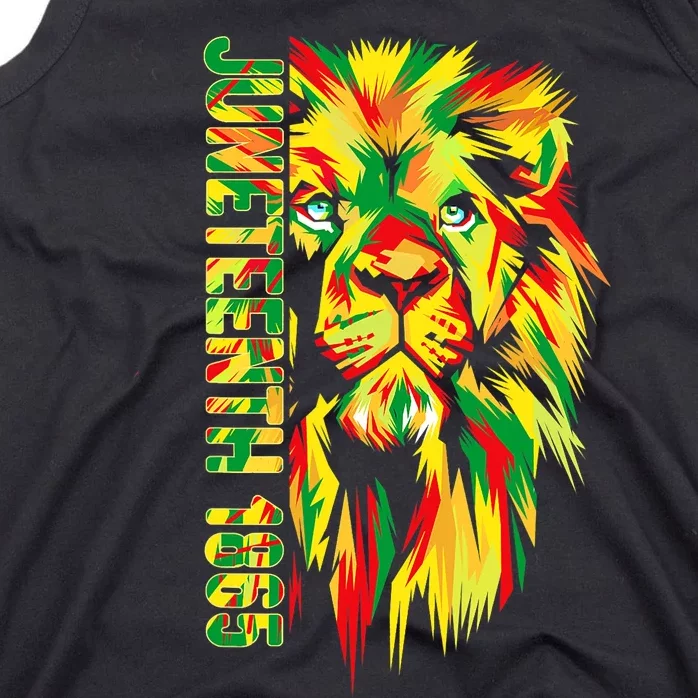 Juneteenth Men Women African American Black Lion 1865 King Tank Top