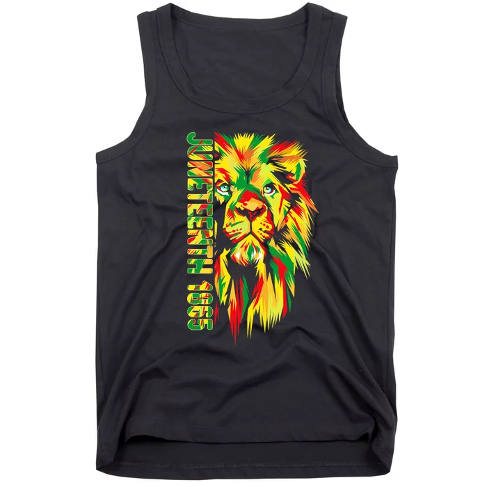 Juneteenth Men Women African American Black Lion 1865 King Tank Top