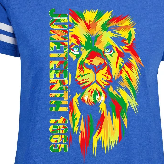 Juneteenth Men Women African American Black Lion 1865 King Enza Ladies Jersey Football T-Shirt