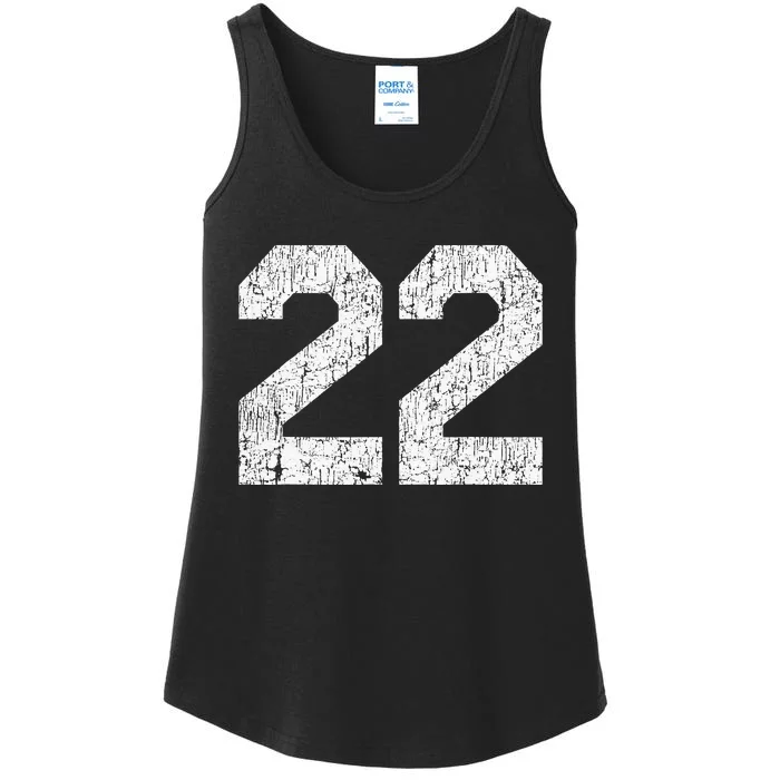 Jersey Number 22 Athletic Style Sports Graphic Ladies Essential Tank