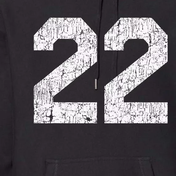 Jersey Number 22 Athletic Style Sports Graphic Premium Hoodie