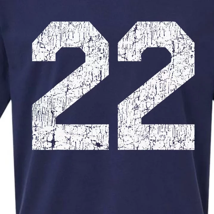 Jersey Number 22 Athletic Style Sports Graphic Sueded Cloud Jersey T-Shirt