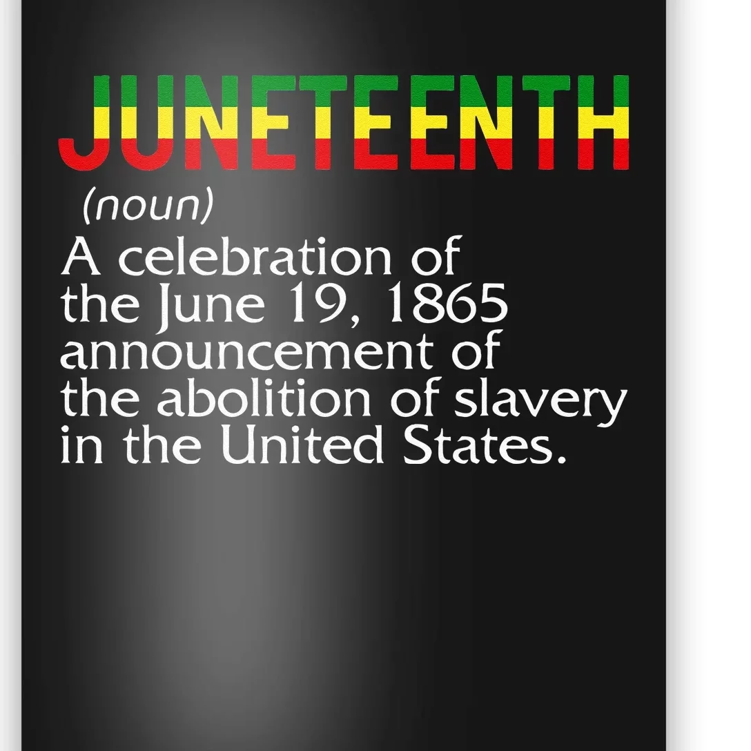 Juneteenth Noun A Celebration Held Annually 1865 Freedom Day Poster