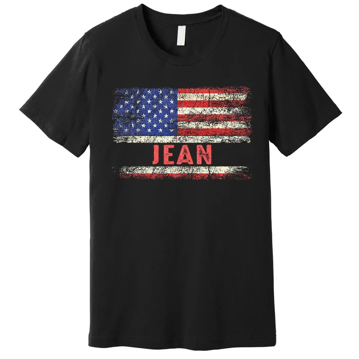 Jean Name American Flag Jean First Name Premium T-Shirt