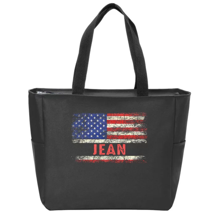 Jean Name American Flag Jean First Name Zip Tote Bag