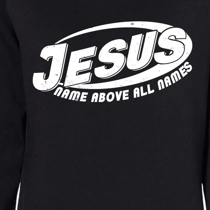 Jesus Name Above All Names Sports Style Logo Womens California Wash Sweatshirt