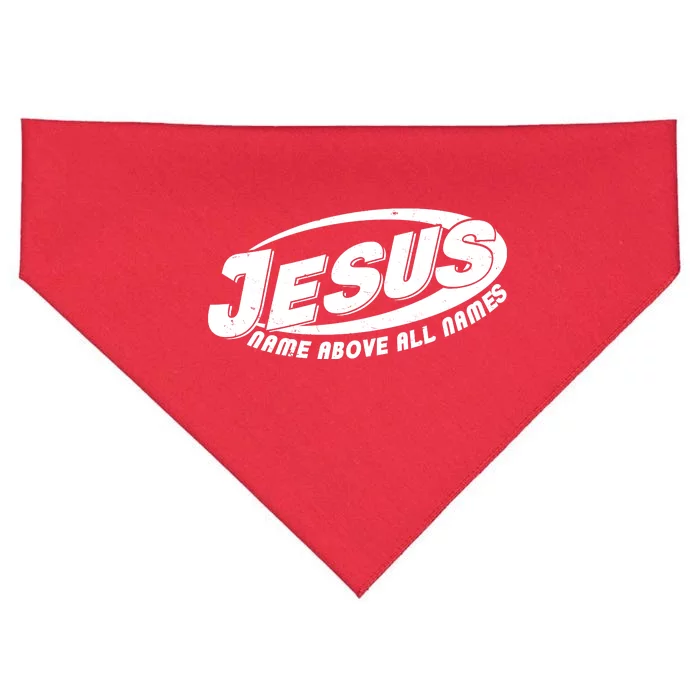 Jesus Name Above All Names Sports Style Logo USA-Made Doggie Bandana