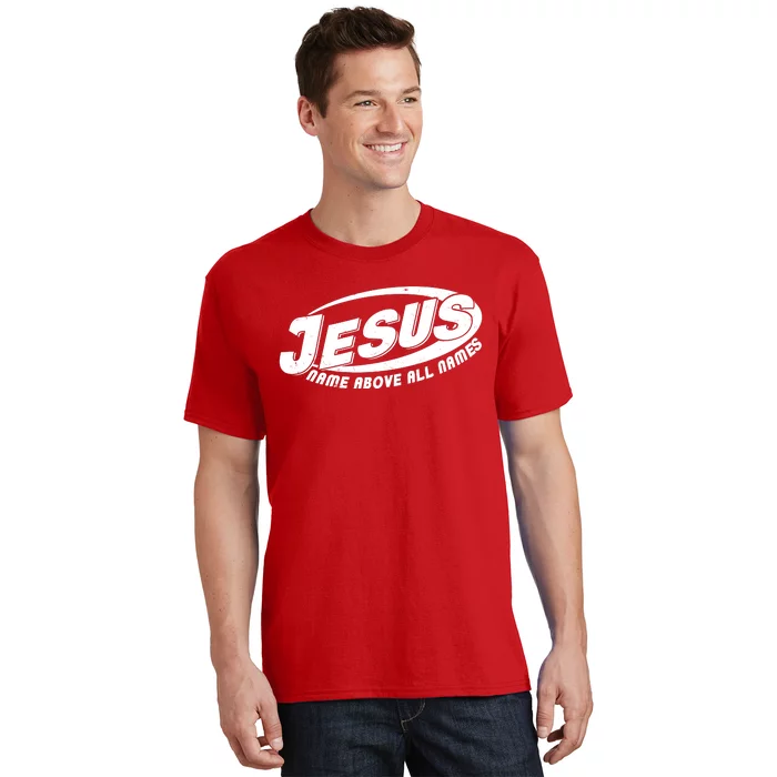 Jesus Name Above All Names Sports Style Logo T-Shirt