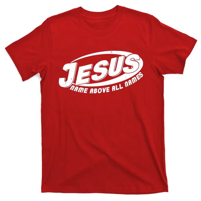 Jesus Name Above All Names Sports Style Logo T-Shirt