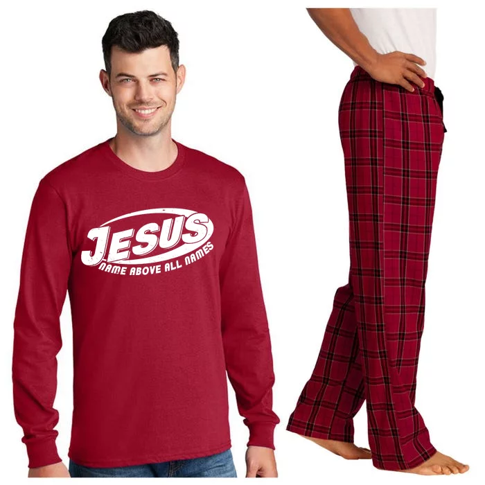 Jesus Name Above All Names Sports Style Logo Long Sleeve Pajama Set