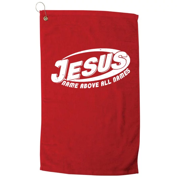 Jesus Name Above All Names Sports Style Logo Platinum Collection Golf Towel