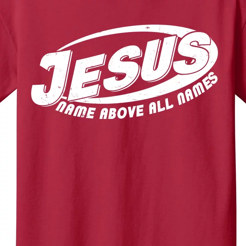 Jesus Name Above All Names Sports Style Logo Kids T-Shirt