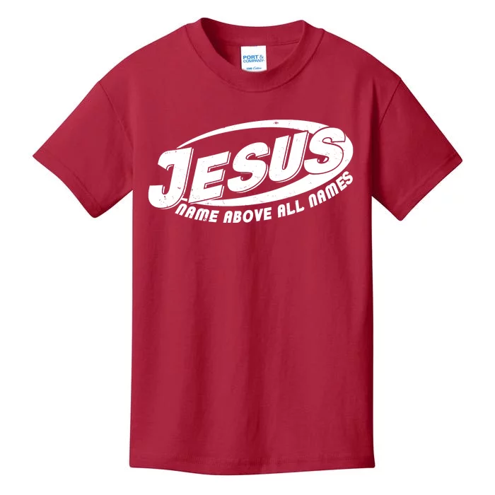 Jesus Name Above All Names Sports Style Logo Kids T-Shirt