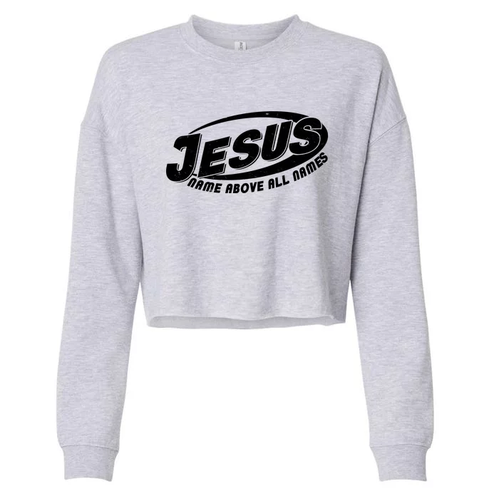 Jesus Name Above All Names Sports Style Logo Cropped Pullover Crew