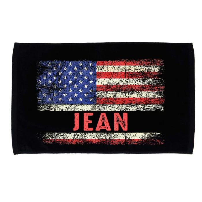 Jean Name American Flag Jean First Name Microfiber Hand Towel