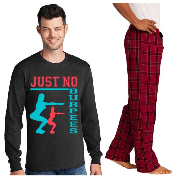 Just No Burpees Gym Fitness 'S Bodybuilding Gift Long Sleeve Pajama Set