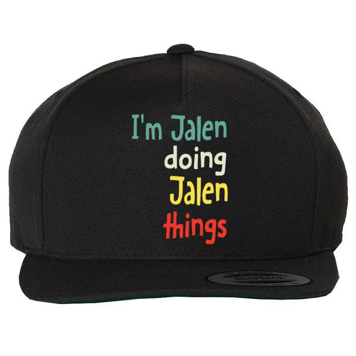 Jalen Name Cute Personalized Gift Wool Snapback Cap