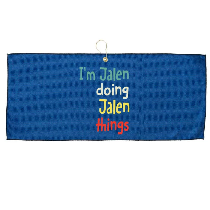 Jalen Name Cute Personalized Gift Large Microfiber Waffle Golf Towel